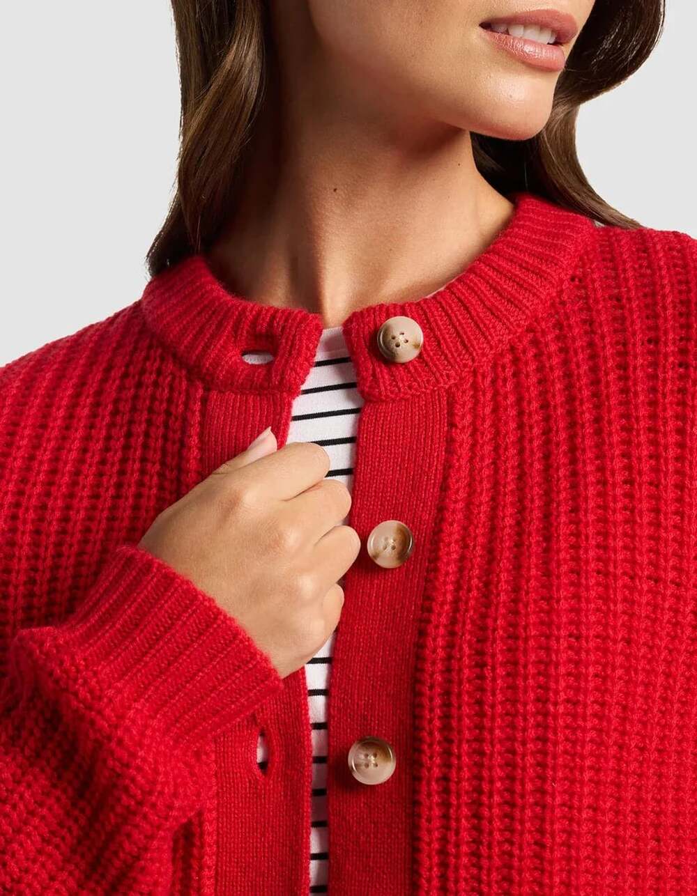 Cozy Earth Women's Arden Cardigan Crimson Size L - Picture 2 of 4